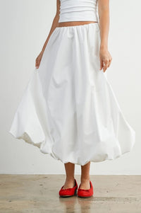 ELASTIC WAIST BUBBLE HEM SKIRT
