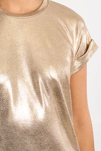 MOLLY TOP ROUND NECK LOOSE FIT CHROME