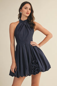 MUST PLEAT HALTER BUBBLE DRESS