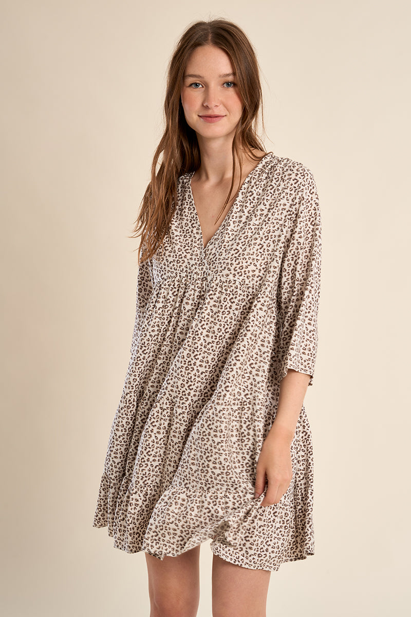 MOLLY DRESS SHORT V NECK FLOWY