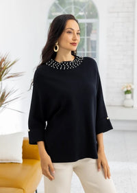 ORANGE SWEATER OPALINE COLLAR