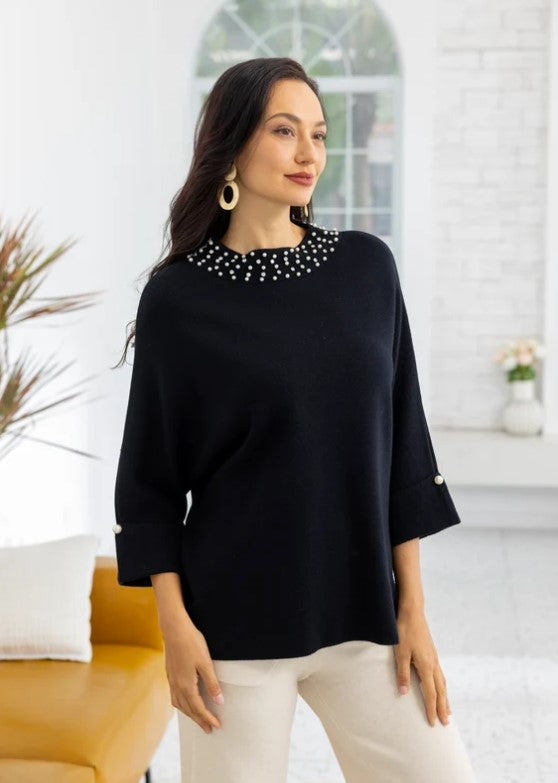 ORANGE SWEATER OPALINE COLLAR