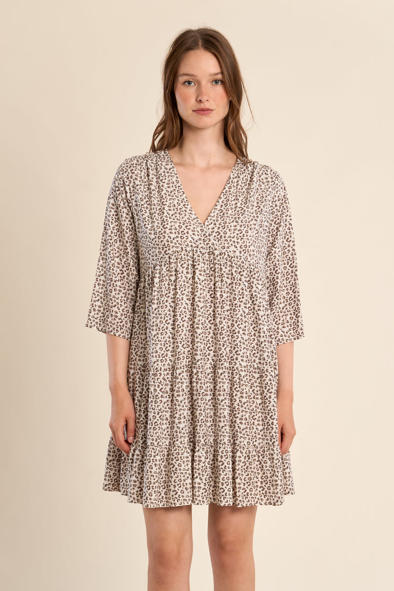 MOLLY DRESS SHORT V NECK FLOWY