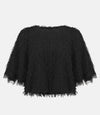 JOSEPH RIBKOFF  FRINGE SHORT SLEEVE TOP