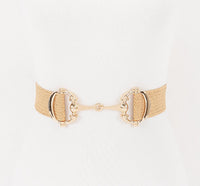 3AM BELT FAUX STRAW METAL BUCKLE ELASTIC