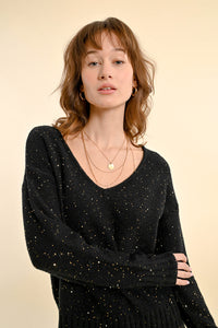 MOLLY BRACKEN KNIT SWEATER WITH SEQUINS