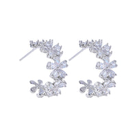 WONA EARRING FLWR CZ HOOP
