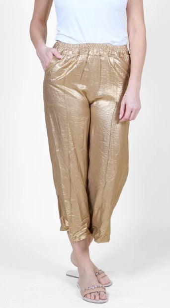 ANGELA MARA CROPPED PULL ON FLOWING PANT