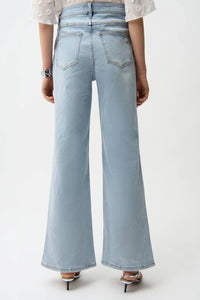 JOSEPH RIBKOFF WIDE LEG JEANS WITH PEARLS
