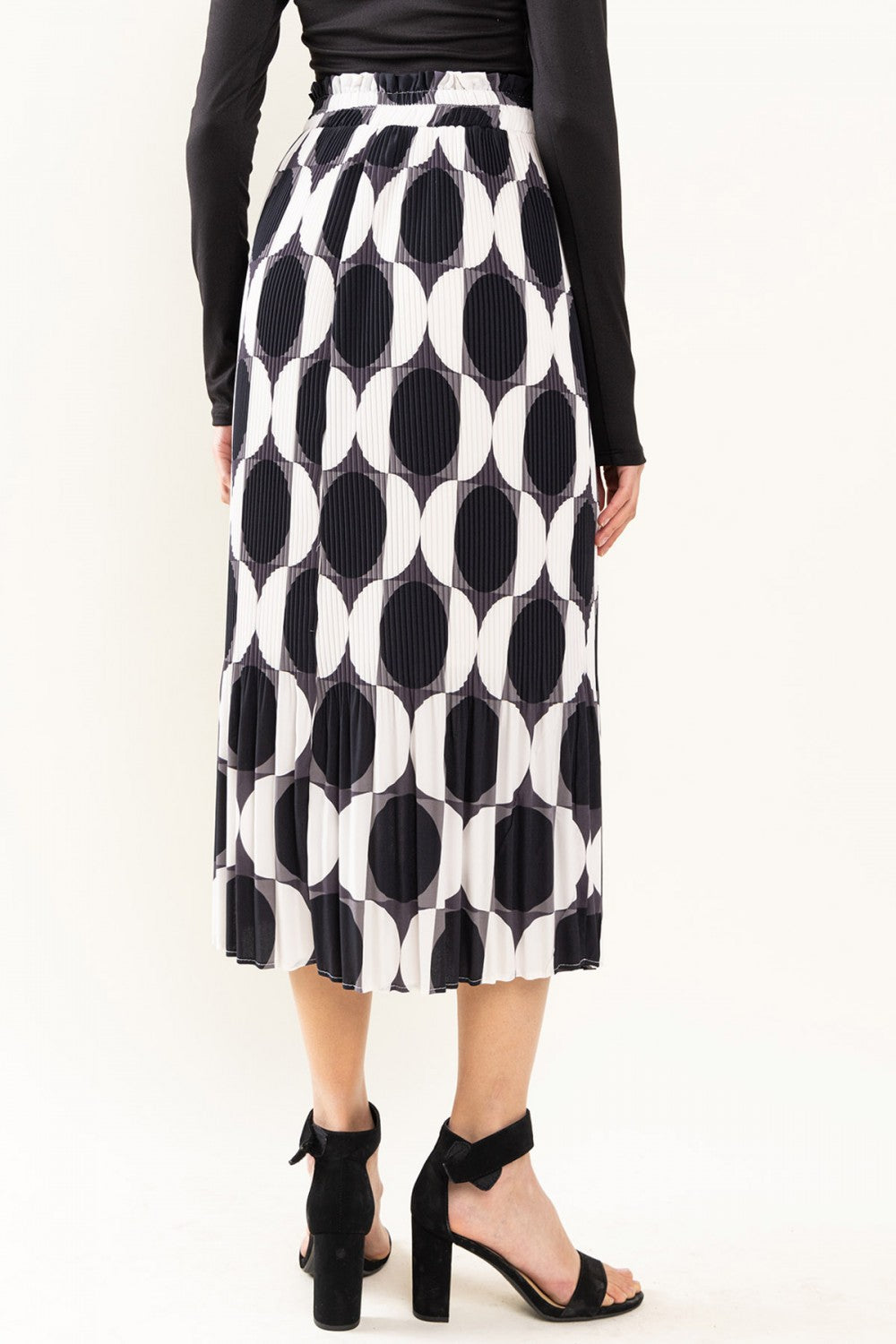 FD SKIRT PLEAT GEO DOT