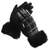 PLAID FAUX FUR TRIM GLOVES