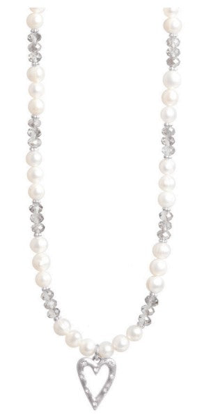 MERX NECKL PEARLS HEART