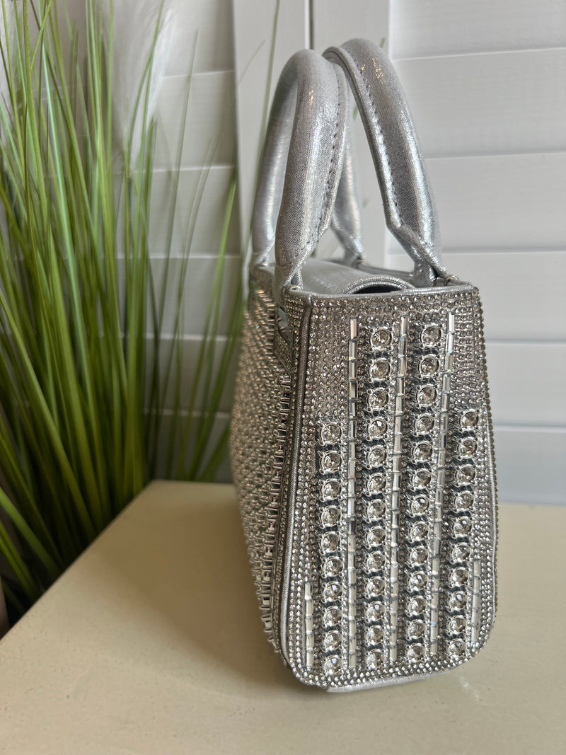CRYST BAG SQUARE RHNSTN SMALL