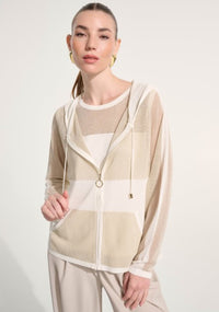 JOSEPH RIBKOFF ZIPSOFT KNIT HOODED SWEATER