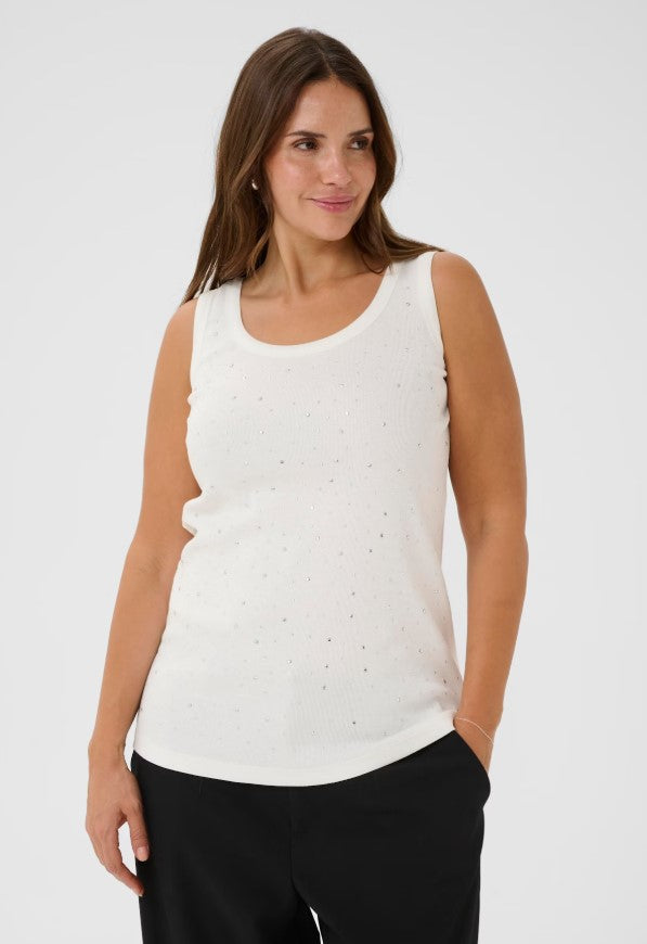 KAFFE CURVE SPARKLING EMBELLISHED TANK TOP