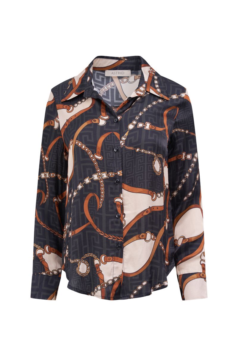 ASTRID SATIN PRINTED BLOUSE