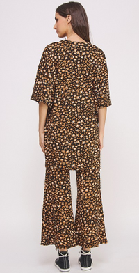 ANIMAL PRINT TOP AND PANT SET 2PC