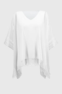 JOSEPH RIBKOFF CHIFFON SILK KNIT BLOUSE