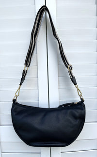 ITALIAN LEATHER CRESCENT SHAPE BAG