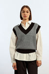 MOLLY BRACKEN KNIT MINI CHEVRON VEST