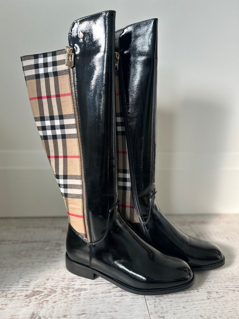 AQUA FLEX BOOT HIGH ZIP PLAID