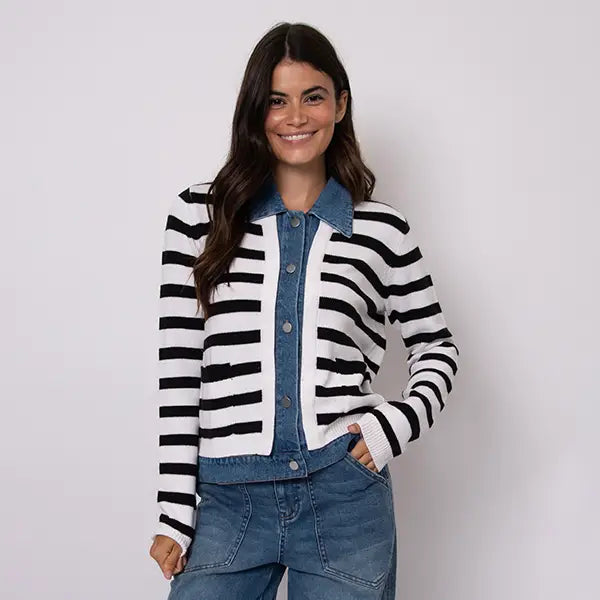RD CARDI JKT STRIPE