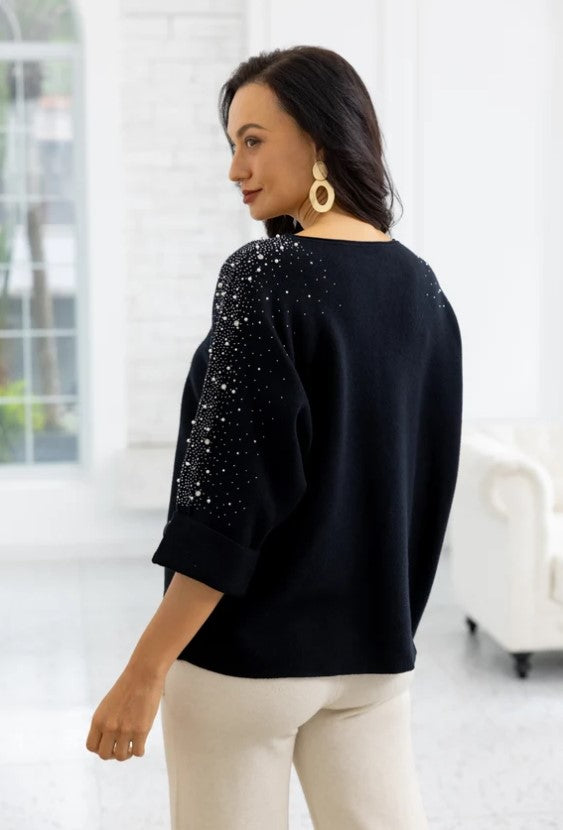 ORANGE SWEATER DIAMOND SLEEVE