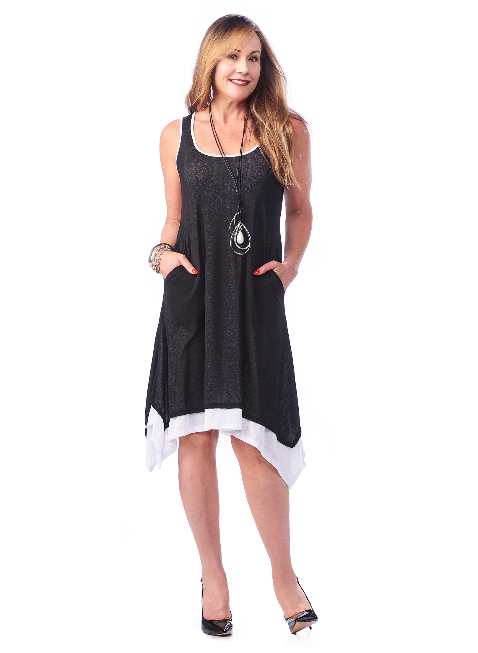 RAPZ TWOTONE POCKET DRESS