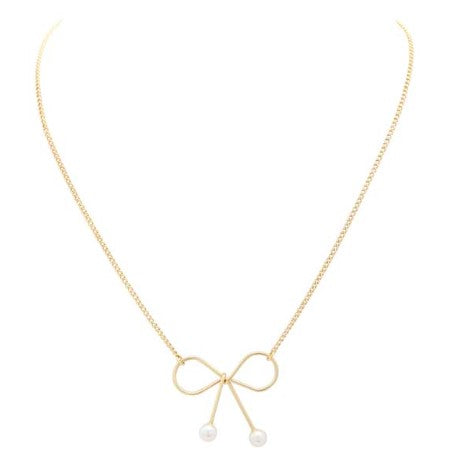 MERX NECKL THIN CHAIN WIRE BOW