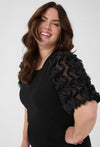 KAFFE CURVE SHORT SLEEVE PUFF RUFFLE TOP