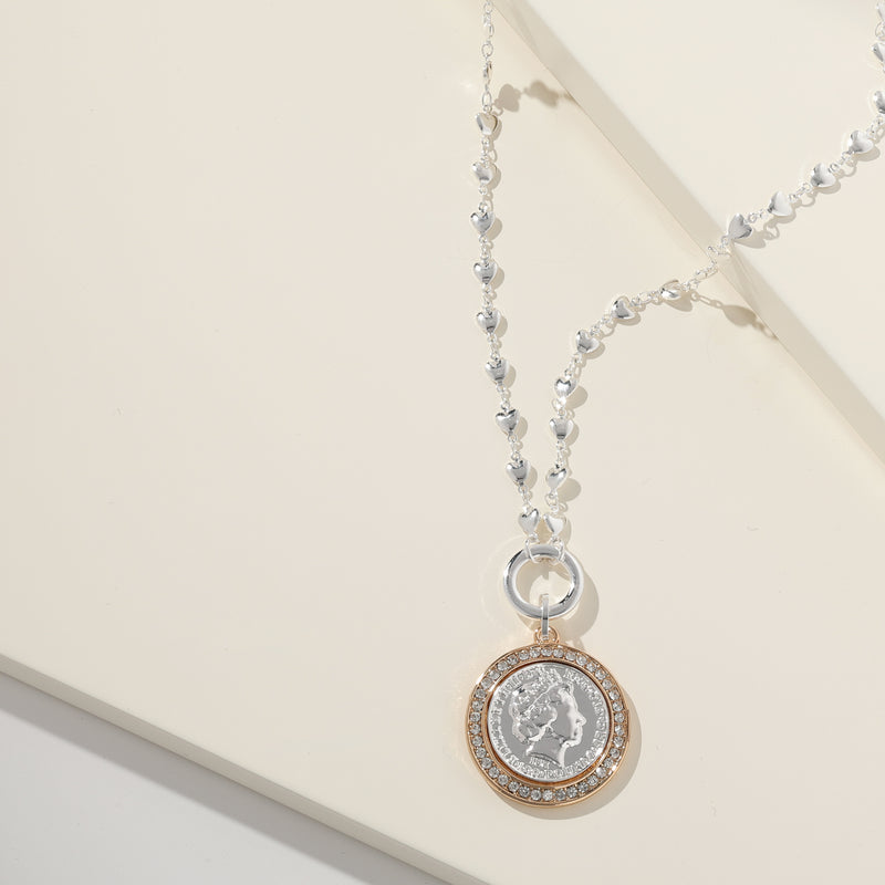 MERX BEAD CHAIN WITH FASHION COIN PENDANT