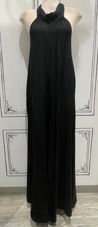 TIE NECK SATIN JUMPSUIT