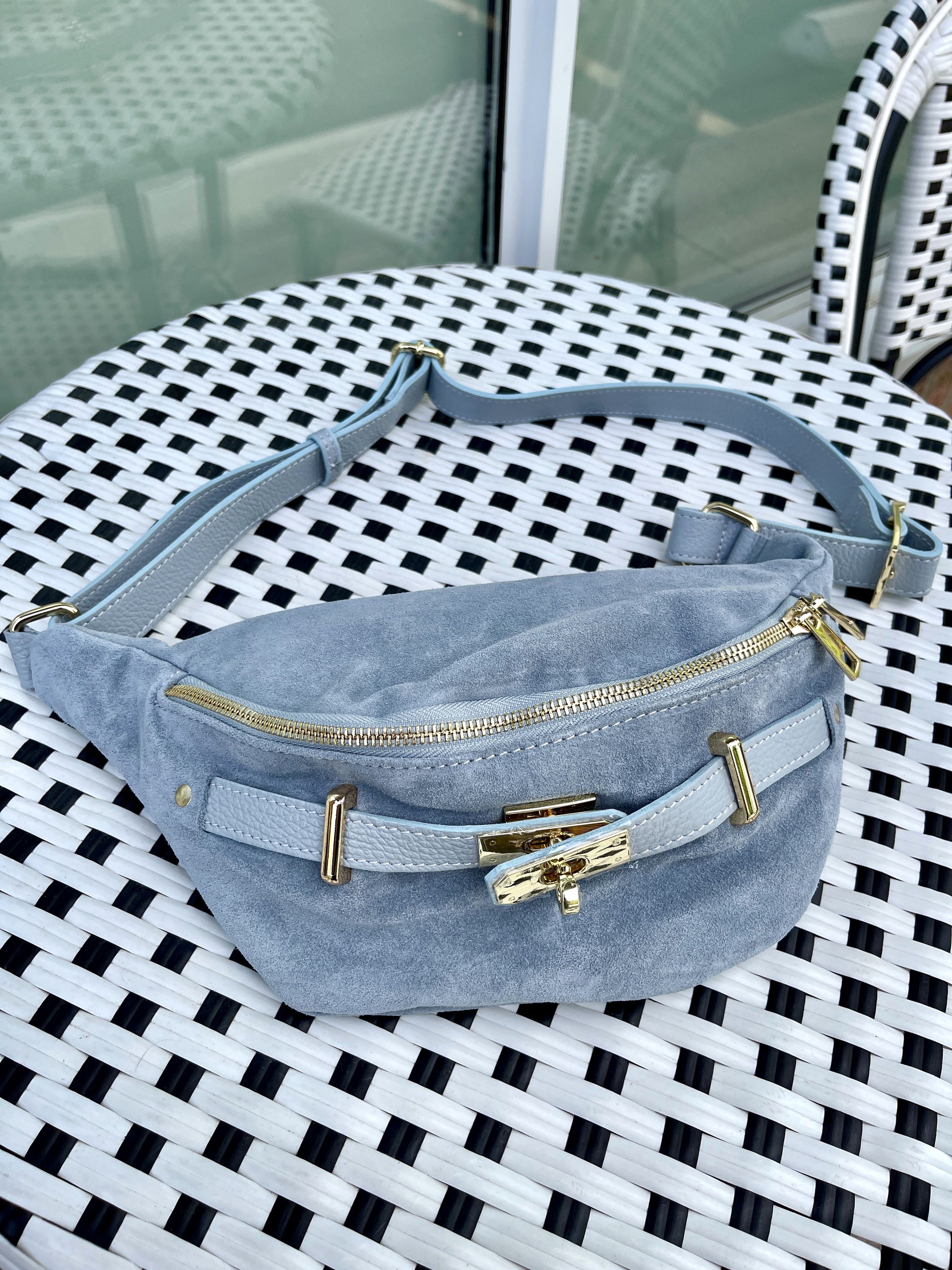 ITALIAN SUEDE HALF MOON BAG