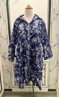 3/4 SLEEVE BUTTON UP DRESS