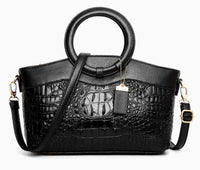 CROCODILE PATTERN TOP HANDLE TOTE BAG