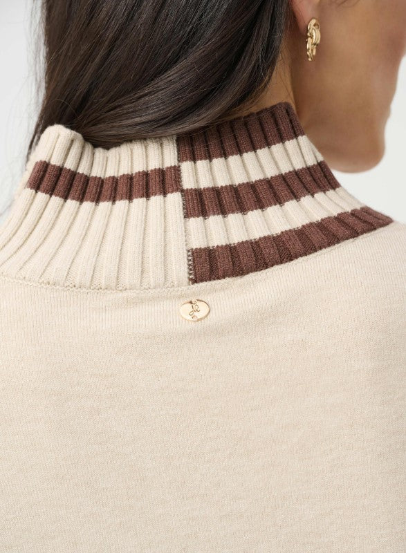RIBKOFF SWEATER STRIPED MOCK NECK