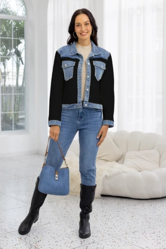 ORANGE JACKET SOFT KNIT DENIM HYBRID