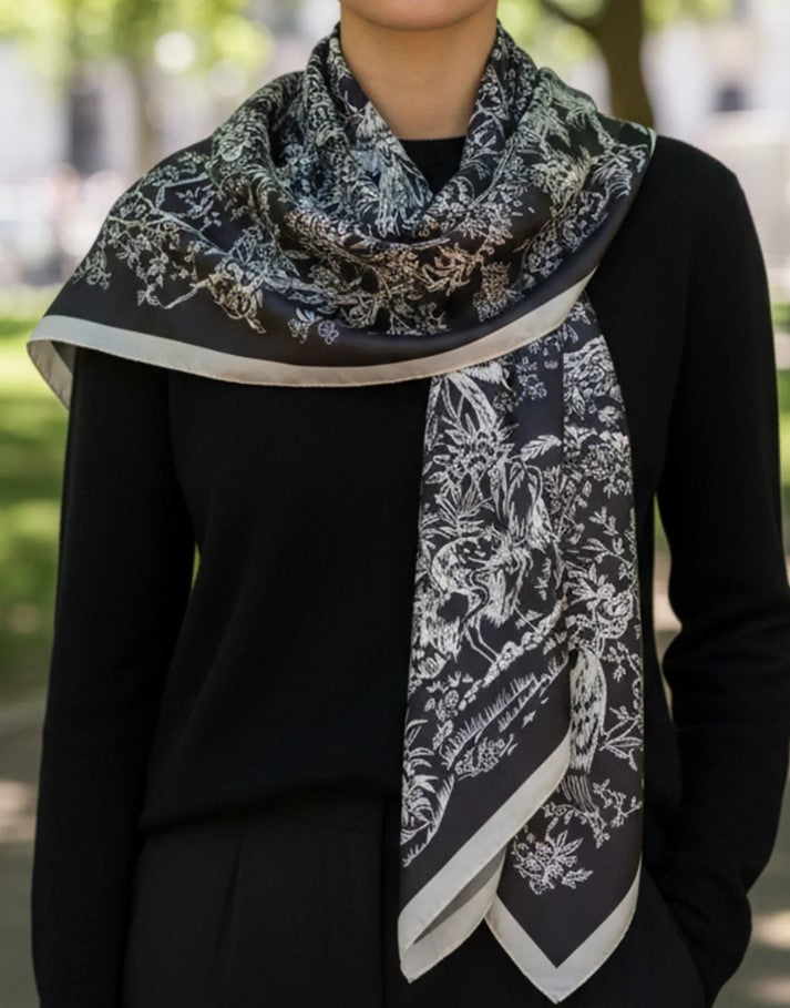 CATH SCARF BIRDS AND FLOWERS