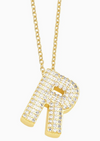 RHINESTONE LETTER INITIAL NECKLACE