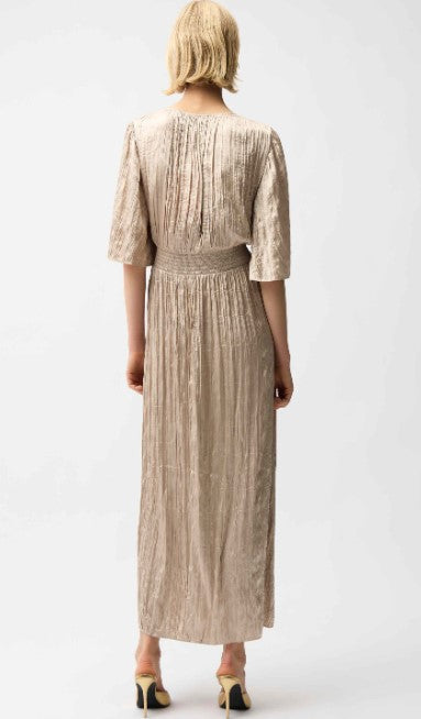 JOSEPH RIBKOFF PLEATED MIDI DRESS FLUTTER SLEEVE