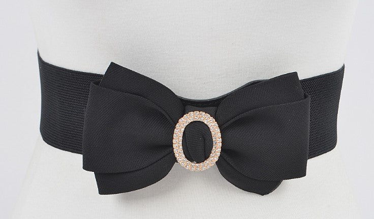 3AM BELT RHNSTN BOW STRETCH