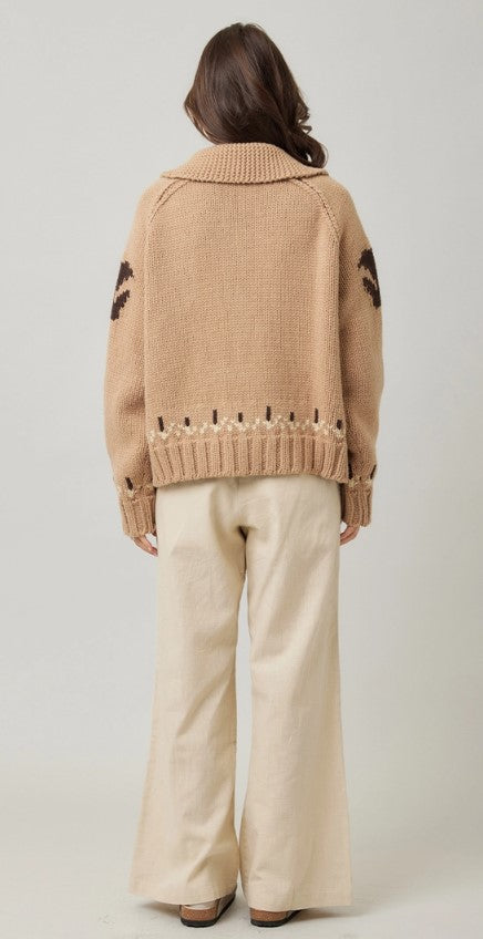 KNIT ZIP UP CARDIGAN