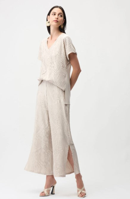 JOSEPH RIBKOFF PLEATED WIDE LEG PANT