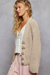 POL CARDIGAN FLWER BTNS