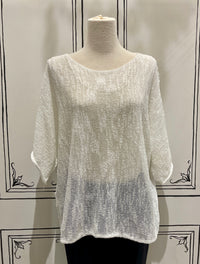 LOOSE KNIT SHORT SLEEVE SWEATER