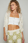 POL CARDIGAN LACE DETAIL CTTN