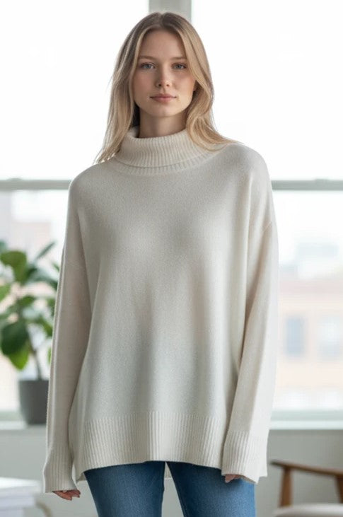 CATH SWEATER RIB MOCK NECK