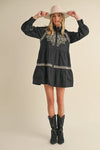 EMBROIDERED BUTTON DOWN DRESS
