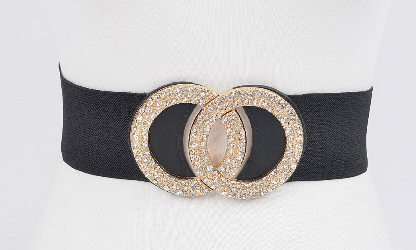 3AM BELT RHNSTN BCKL PLUS ELASTIC