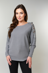 ALINA PULLOVER FLORAL SLEEVE